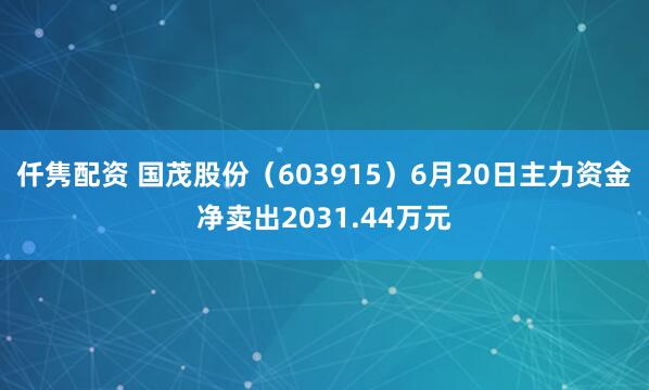 仟隽配资 国茂股份（603915）6月20日主力资金净卖出2031.44万元