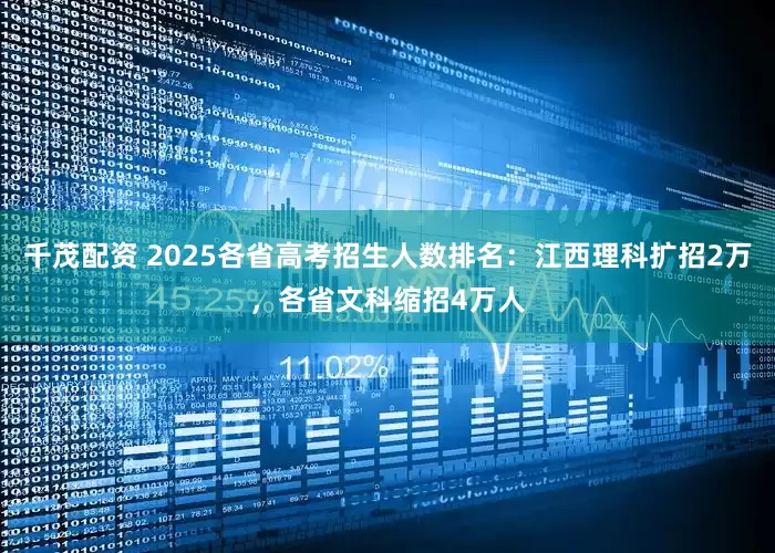 千茂配资 2025各省高考招生人数排名：江西理科扩招2万，各省文科缩招4万人